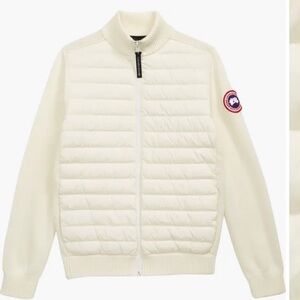 Canada Goose Large Hybridge Knit Jacket Big Boys White  Red logo dimension